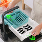 [Thickened and Widened] Multifunctional Kitchen Dish Drying Rack Retractable Drain Basket