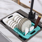 [Thickened and Widened] Multifunctional Kitchen Dish Drying Rack Retractable Drain Basket