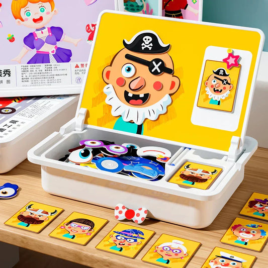 🎉50% OFF🎉 Magnetic Puzzle Dress-Up Game Children's Double-Sided Educational Toy Portable Preschool Learning Toy - While Supplies Last🔥