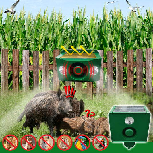 🔥Stay safe outdoors✅Solar-powered animal repellent warning lights with loud alarm