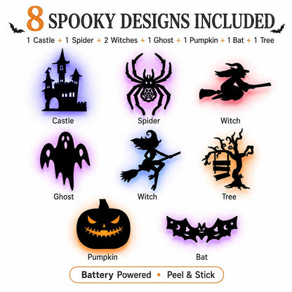 🔥Last Day Promotion 50% OFF|🎃 Halloween LED Silhouette Wall Light Stickers