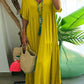⏳Time-Limited Special⏰Women's Casual Long Dress – V-Neck, Loose, Flowy 🌾