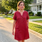 🥳2026 HOT SALE🥳Women's V-Neck Tunic Dress – Relaxed Fit, Pockets & Breathable