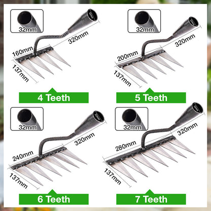 🌹Limited Time Half Price - 4/5/6/7 Tooth Carbon Steel Garden Hand Rake