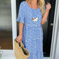 🏖️2026 Summer Hot Sale 50% OFF💃Round Neck Polka Dot Print Midi Dress