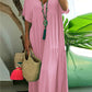 ⏳Time-Limited Special⏰Women's Casual Long Dress – V-Neck, Loose, Flowy 🌾