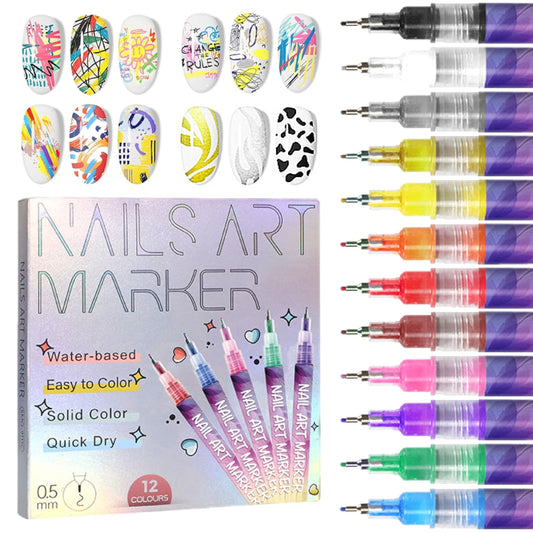 🎅🌟CHRISTMAS SPECIAL PRICE: $20.99!!⏳12 Colors Nail Art Pens Set🎨💅