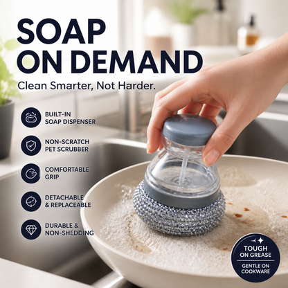 ⏳Time-Limited Special⏰Scrubber Brush! Built-in soap, non-scratch & ergonomic. Clean pots easily – grab yours! ✅