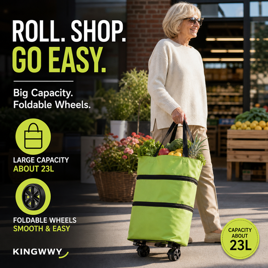 🔥Limited Offer⚡55K+ SOLD!🛍️2-in-1 Convertible shopping tote – hides wheels, holds 20kg, expands with zipper!✅Factory direct sales