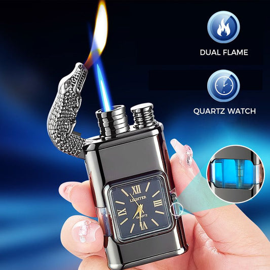 🎅Winter Limited💖Windproof Lighter Vintage Watch Bezel Jet Flame Torch