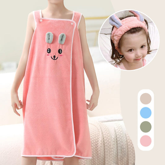 Children's Cute Bath Towel Hairband Set