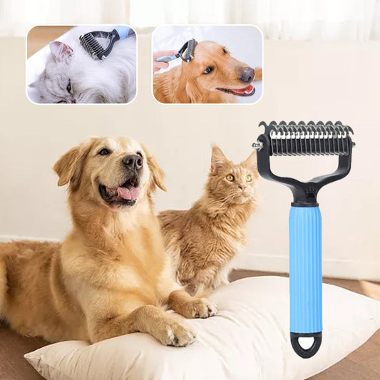 Double sided pet grooming brush