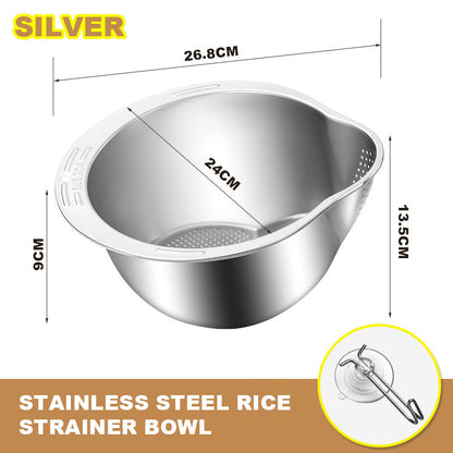 🔥HOT SALE🔥Stainless Steel Rice Strainer Bowl