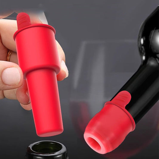 🍷Limited Time Half Price - Silicone Wine Seal Stopper with Handle 🍻