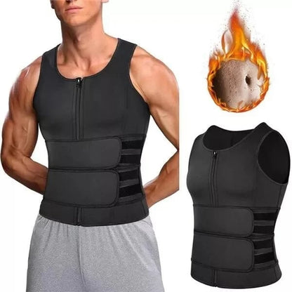 🔥 2026 Sale — Over 12,000 Sold!🔥 Men's Shapewear Sauna Vest – Double Belt Waist Trainer 💪