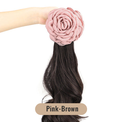 High-Quality Curly Wig with a Rose Hair Claw Clip