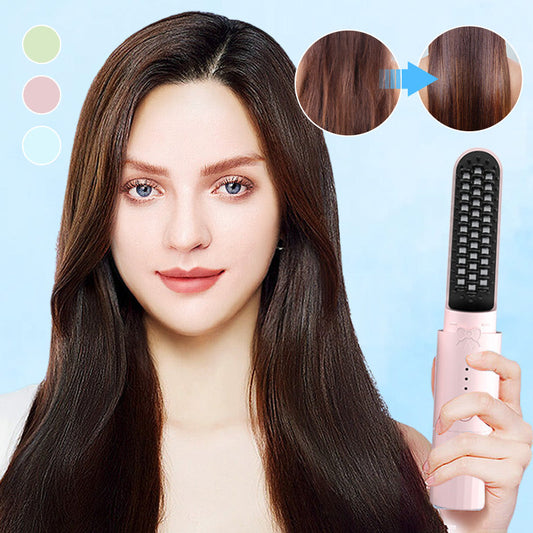 💯 Limited Time Half Price-2 in 1 Rechargeable Long Lasting Hair Straightening Brush