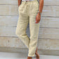 📢📢50% OFF !!!⏰Women's  Elastic Waist Cotton Linen Wide Leg Pants