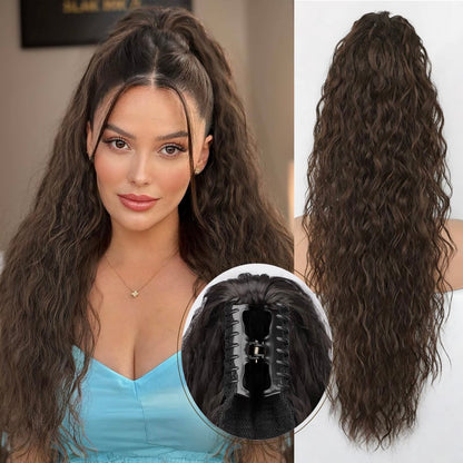 💇‍♀️ 49% OFF NOW! ✨ Curly Wavy Hair Extension with Ponytail – Frizz Control, Natural Look & Clip-In Design 💜
