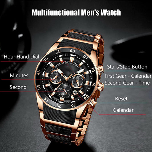 ⌚Limited Time Half Price-Waterproof Multifunction Quartz Watch