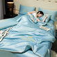 ⏳Time-limited Special⌛Summer simple ice silk bed four-piece set🛏️