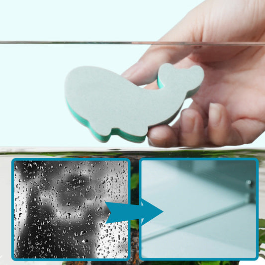 🐟Whale-Shaped EVA Foam Fish Tank Glass Cleaner（50% OFF)
