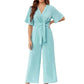 👖 LIMITED-TIME 50% OFF! 💃 Women's Elegant V-Neck Wide Leg Waist Tie Jumpsuit – Flattering Silhouette, Versatile, All-Day Comfort 🌸