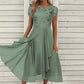 🎀Elegant Round Neck Dress For Women 🌸 Gentle Lady Basic Dress