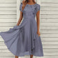 🎀Elegant Round Neck Dress For Women 🌸 Gentle Lady Basic Dress