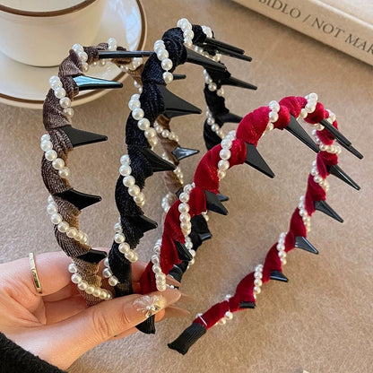 🔥Hot Sale🔥 Vintage High Cranial Faux Pearl Hairband (50% Off)