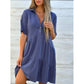 💝 Solid Color Comfort Lapel Button Dress – Classic Lapel Design & Soft Breathable Fabric 🌸ss