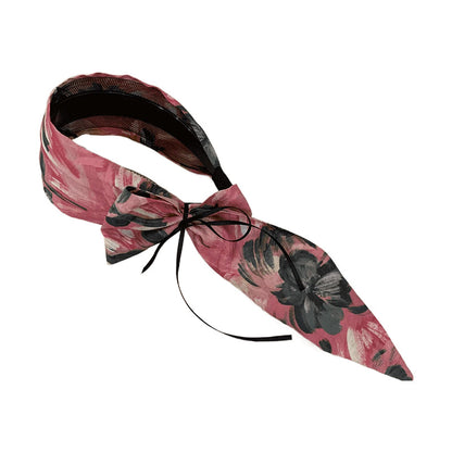 Sweet Floral Wide Brim Bow Hairband (50% OFF)