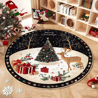 🎅Non-Slip Round Christmas Tree Rug🎄