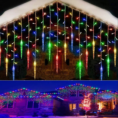 🎅 Outdoor LED Icicle Lights for Christmas ❄️