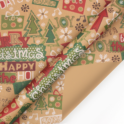 🎅 Christmas-themed kraft paper wrapping rolls ❄️