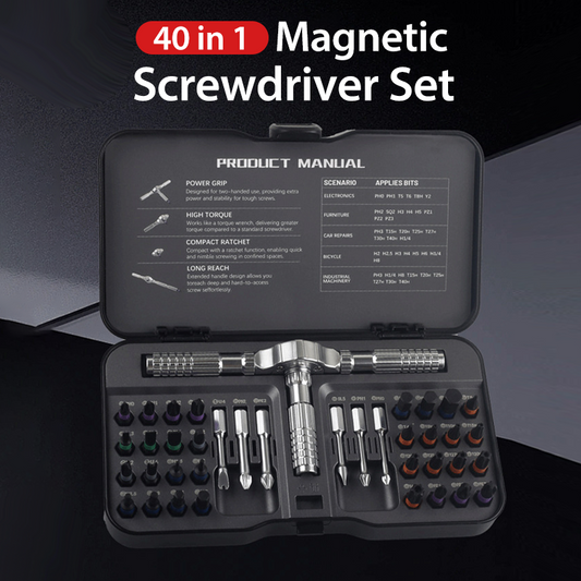 🪛40-in-1 Magnetic Ratchet Screwdriver Set