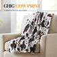 ⏳Limited-time 49% off⏰Cozy Cow Print Flannel Throw Blanket