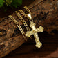 ⏰LAST DAY - BUY 1 GET 1 FREE!✝️Gold-Tone Crucifix Pendant Necklace