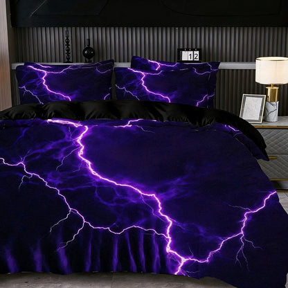 ⚡Purple Lightning Duvet Cover & Pillowcase Set
