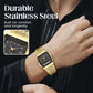 ⌚ LIMITED-TIME 50% OFF! 💥 Retro Style Square Face Multifunction Watch – Dual Display, Zinc Alloy, Stainless Steel ✨