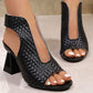 ✨ Women's Elegant Peep-Toe Heeled Sandals – Comfortable Block Heel, Adjustable Strap & Chic Design 💃