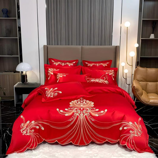 💯Soft and Breathable Embroidered 4-Piece Bedding Set