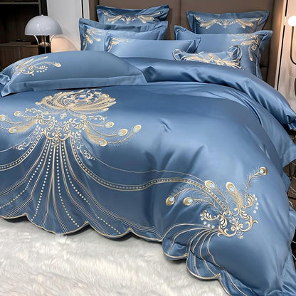 💯Soft and Breathable Embroidered 4-Piece Bedding Set