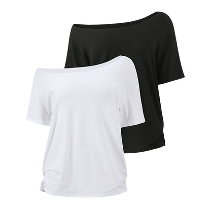 ✨New Arrival👕Women's Off-Shoulder Loose Fit Top 2-Piece Set