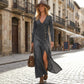 🥰Women's Long Sleeve V-Neck Maxi Dress