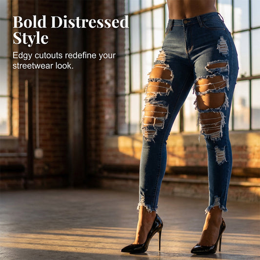 ❤️High-Waisted Ripped Skinny Jeans for Women