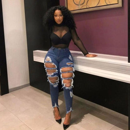 ❤️High-Waisted Ripped Skinny Jeans for Women