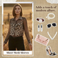 💯Women's Leopard Print Shirt with Contrast Mesh