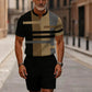💯Men's Quarter-Zip Shirt & Shorts Set