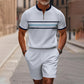 💯Men's Quarter-Zip Shirt & Shorts Set